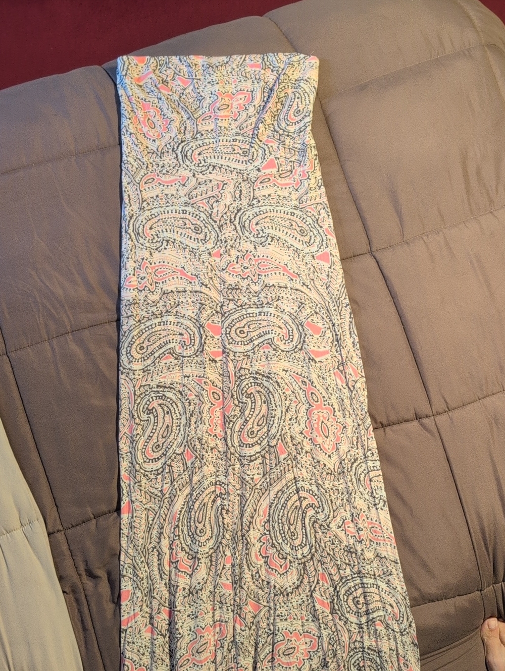 The Limited Pink & Brown Paisley Maxi Skirt